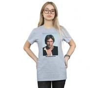 Shein Camiseta de novio de algodón "Han Solo May The Force" para mujer/dama (Gris deportivo)