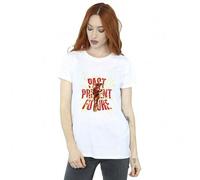 Shein Camiseta de novio de algodón para mujer/dama The Flash Pasado Presente Futuro (Blanco)