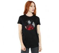 Shein Camiseta de novio de algodón roja de Shang-Chi y los Diez Anillos para mujeres/damas (Negro)