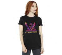 Shein Camiseta de novio de algodón "Todas las alabanzas a Valquiria" de Thor: Amor y Trueno para mujeres/damas (Negro)
