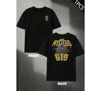 Shein Camiseta de primavera de Rey Mysterio, luchador de la WWE. Algodón premium, cuello redondo, corte holgado, cómoda, informal, estampado a doble cara.