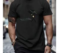 Shein Camiseta de programador Ctrl+Alt+Supr, para hombre, cuello redondo, 220 g/m², para verano, de puro algodón, manga corta (1 pieza)