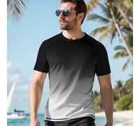 Shein Camiseta de protección solar de manga corta con cuello redondo y efecto degradado para hombres