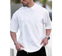 Shein Camiseta de punto blanca de manga corta con cuello redondo para hombre de Manfinity Homme, con letras y un bonito estampado gráfico de cerezas, ideal