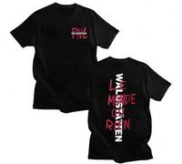 Shein Camiseta de rapero del álbum "Que La Famille Le Monde Chico" de PNL, para hombres y mujeres, camiseta de manga corta de algodón casual de estilo hip-h