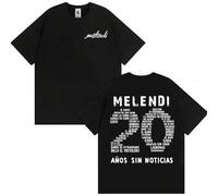 Shein Camiseta de Rapero Melendi 20 Años Sin Noticias Merchandising para Hombres y Mujeres Moda Retro Camiseta de Manga Corta Casual Oversize de Algodón