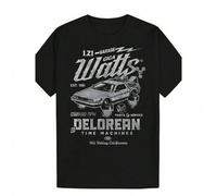 Shein Camiseta de Regreso al Futuro Marty McFly con diseño de máquina del tiempo - 121 gigavatios y diseño del condensador de flujo, logotipo icónico de la