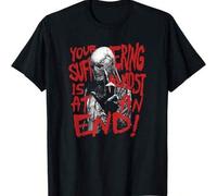Shein Camiseta de Stranger's Things "Tu sufrimiento está llegando a su fin", unisex, manga corta, cuello redondo, 100 % algodón, corte clásico, estilo vinta