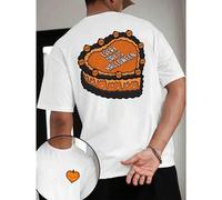 Shein CAMISETA DE TALLA GRANDE CON TORTA DE HALLOWEEN Camiseta gráfica "Every Day is Halloween" Polialgodón suave con estampado a doble cara, resistente al