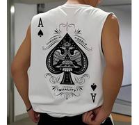 Shein Camiseta de tirantes casual y holgada con estampado de elementos de póker para hombre