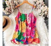 Shein Camiseta de tirantes con estampado gráfico para el Mes del Orgullo LGBTQ+ de talla grande, de moda para el verano con bandera estadounidense para el 4