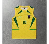 Shein Camiseta de tirantes holgada de primavera/verano casual para el Mundial de Fútbol 2026 con esquema de colores de Brasil e impresión en inglés