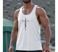Shein Camiseta de tirantes para ejercicio de hombre con diseño de espalda de nadador que ofrece mayor movilidad en los brazos, apta para levantamiento de pe