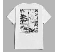 Shein Camiseta de verano con eslogan y estampado de grúa para hombres