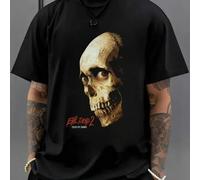 Shein Camiseta de verano para hombre de Evil Dead 2, 220 g/m², puro algodón, manga corta y cuello redondo (1 pieza)