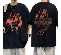 Shein Camiseta del álbum Follow The Leader de Korn, camisetas de la banda de gótico-metal-rock, ropa de hombre, camiseta de moda vintage oversize, ropa urba