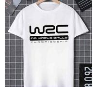 Shein Camiseta del Campeonato Mundial de Rallyes WRC FIA, cuello redondo, para hombre, 220 g/m², para verano, de puro algodón, manga corta (1 pieza)