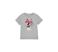 Shein Camiseta del DÃa de San ValentÃn con estampado del ratón Mickey enamorado para niños/as (Gris deportivo)