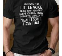 Shein Camiseta deportiva de hombre con humor, talla grande: ¿Esa vocecita en tu cabeza te impide decir cosas inapropiadas? No lo entiendo. Camiseta de veran