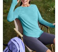 Shein Camiseta deportiva de mujer de malla transpirable con empalmes, adecuada para yoga, pilates, running. Ropa de mujer para senderismo con guantes sin de