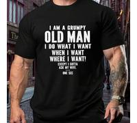 Shein Camiseta deportiva talla grande para hombre mayor - "Hago lo que quiero" - "Camping Beer Drinker", cuello redondo, 220 g/m², para verano, de puro algo