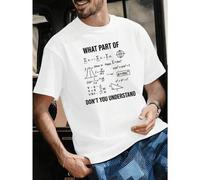 Shein Camiseta divertida con motivos de matemáticas, física y ciencia, algodón premium, cuello redondo, ajuste cómodo, estampado gráfico único.