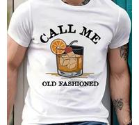 Shein Camiseta divertida de oficinista con gato, cuello redondo para hombre, 220 g/m², algodón puro de verano, manga corta (1 unidad)