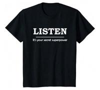 Shein Camiseta divertida e inspiradora con el lema "El poder secreto del liderazgo es escuchar"