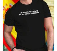 Shein Camiseta divertida para hombre I AM WANTED IN FOUR STATES FOR MULTIPLE COUNTS OF HOME INVASION moda juvenil diseño original ideal regalo ropa cómoda