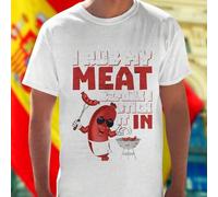 Shein Camiseta divertida para hombre I RUB MY MEAT BEFORE I STICK IT IN humor original ideal fiestas barbacoas regalo gracioso casual transpirable camiseta
