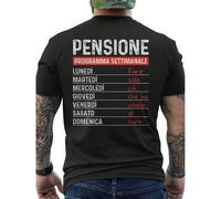 Shein Camiseta divertida para hombres jubilados - Impresión retro 224 con texto italiano y frases humorísticas sobre la jubilación - Camiseta casual de mang
