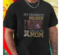Shein Camiseta DTF para hombre MY FAVORITE SOLDIER CALLS ME MOM regalo sorpresa original para mamá diseño exclusivo moda cómoda oferta especial ideal Día de