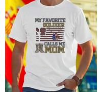 Shein Camiseta DTF para hombre MY FAVORITE SOLDIER CALLS ME MOM regalo sorpresa original para mamá diseño exclusivo moda cómoda oferta especial ideal Día de