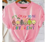 Shein Camiseta "Está bien ser diferente", regalo de neurodiversidad, camiseta de educación especial, camisetas de maestros de CAA, camiseta gráfica estampad
