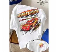 Shein Camiseta estampada de Disney, Camiseta de Lightning McQueen para hombres, Sudadera con capucha de Disney Cars, Camiseta de Cars Radiator Springs, Unis