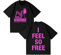Shein Camiseta estampada de la gira del álbum CONFESSIONS II de Madonna 2026 para hombre y mujer, camiseta a la moda, de verano, holgada, informal, de gran