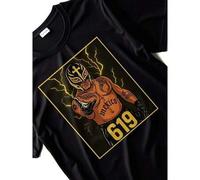 Shein Camiseta estampada para hombre y mujer 2026, regalos para el Día de la Mujer, Rey Mysterio 619 Wrestling Uni WWE-s Lucha Libre Masked T-shirt, algodón