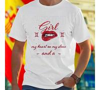 Shein Camiseta GEMINI Girl I Was Born With My Heart On My Sleeve A Fire In My Soul And A Mouth I Can t Control para hombre moda casual regalo original camis