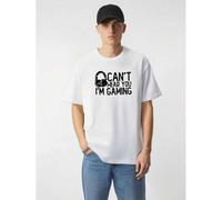 Shein Camiseta gráfica informal de videojuegos para hombre "Can't Hear You I'm Gaming" (No te oigo, estoy jugando). Camiseta de cuello redondo de punto 100