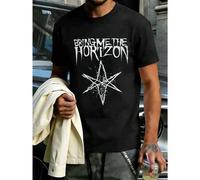 Shein Camiseta gráfica Bring Me The Horizon, 100% algodón, informal, cómoda, duradera, estampado llamativo