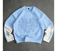 Shein Camiseta gráfica con bordado de corazón con estampado de ángel Cupido de estilo callejero popular INS para hombre, para festival de música al aire lib