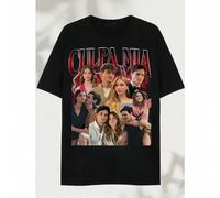 Shein Camiseta gráfica Culpa Mia - Edición limitada unisex con texto rojo audacieux y art de personnage, estilo bohème Manches courtes col rond, vêtements d