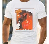 Shein Camiseta gráfica de April Wine Band, cuello redondo para hombre, 220 g/m², algodón puro de verano, manga corta (1 unidad)