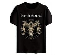 Shein Camiseta gráfica de banda de rock vintage para hombres - Camiseta de cuello redondo de manga corta color negro con motivo "Of God"; Diseño retro de me