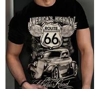 Shein Camiseta gráfica de coche vintage para hombres - Cuello redondo casual de manga corta, impresión digital 3D, ropa casual de calle, 100% poliéster