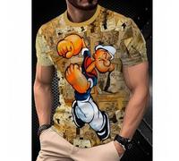 Shein Camiseta gráfica de hombre con impresión 3D de Boba Fett - Arte de cómic vintage, ajuste delgado transpirable casual, lavable a máquina, uso diario, d