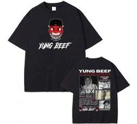 Shein Camiseta gráfica de la gira del álbum 2025 del rapero Yung Beef, ropa para hombres, gran oferta de streetwear, camiseta unisex de manga corta, camiset