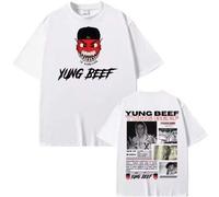 Shein Camiseta gráfica de la gira del álbum 2025 del rapero Yung Beef, ropa para hombres, gran oferta de streetwear, camiseta unisex de manga corta, camiset