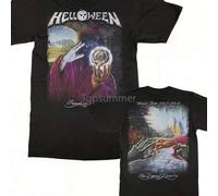 Shein Camiseta gráfica de manga corta con diseño del álbum "Keeper of the Seven Keys" de la banda de power metal King's Road Helloween, unisex