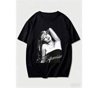 Shein Camiseta gráfica de manga corta unisex con estampado gráfico como regalo para fans de Sabrina Carpenter